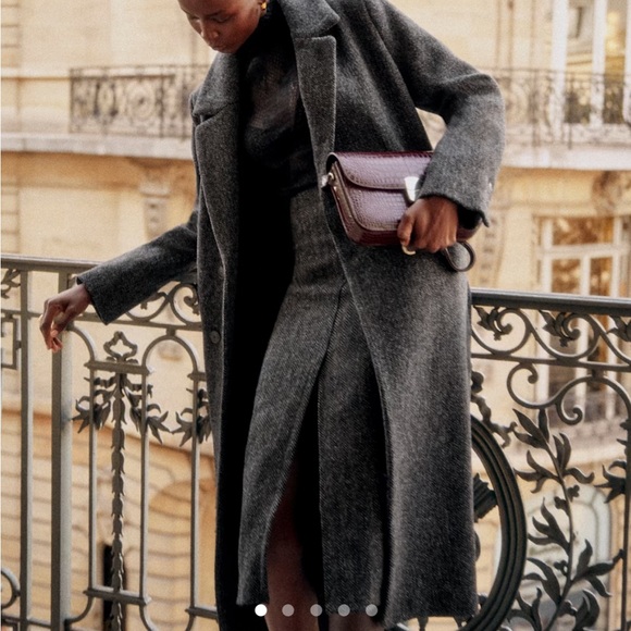 NWT Sezane Eloane Gray Herringbone Skirt - Picture 5 of 12